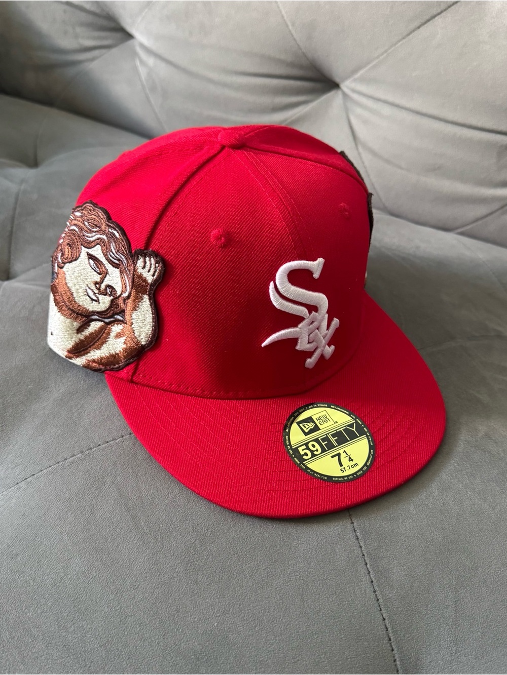 JON STAN New Era Chicago White Sox 59FIFTY Red Fitted Hat Size 7 1/4